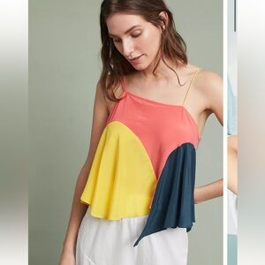Anthropologie asymmetrical color block cami